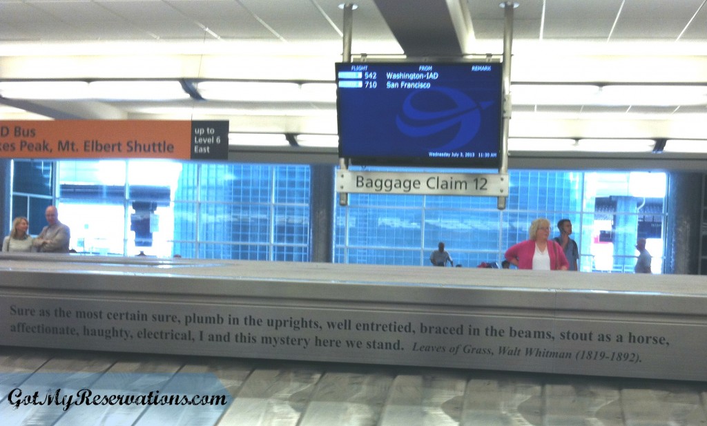 GotMyReservations -- Denver Airport Walt Whitman quote