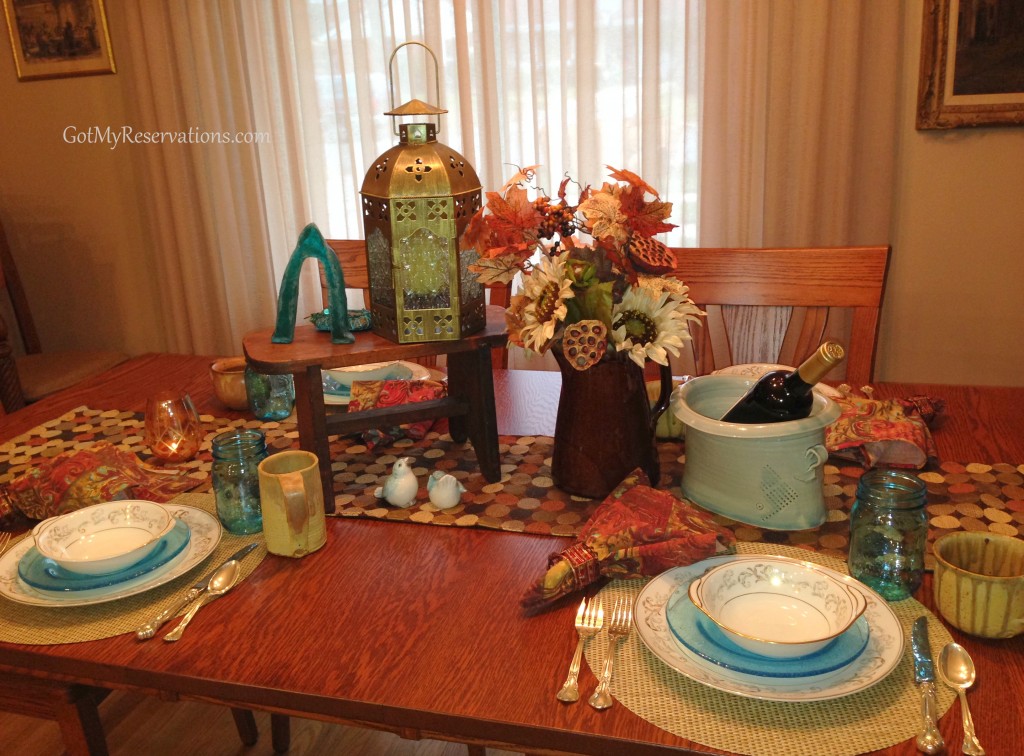 GotMyReservations - Penny Rugs and Ball Jars Tablescape