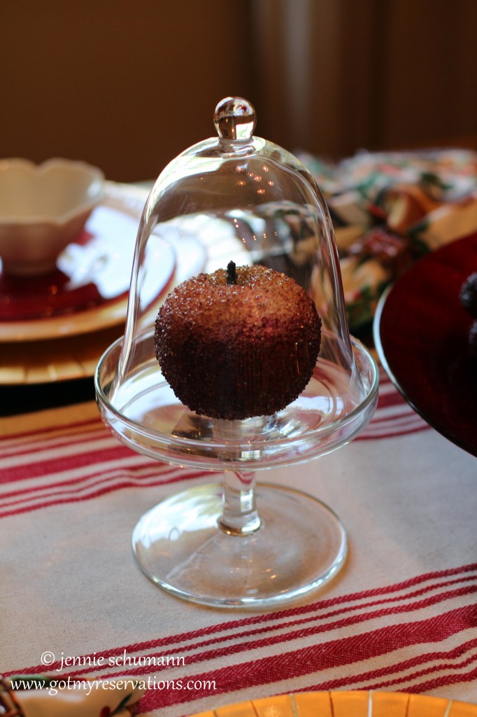 GotMyReservations - An Apple for the Teacher Tablescape Cloche and Apple