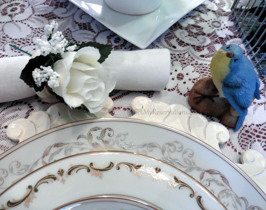 Got My Reservations Wedding China Rose and Bird